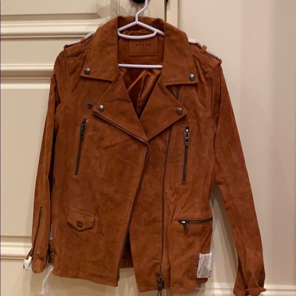 Blank NYC camel suede Moto jacket xs